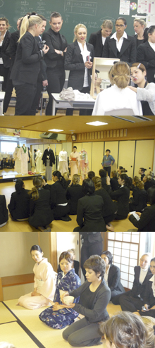 早稲田美容専門学校で日本文化を学ぶエコール・エレガンス・ゴンダール校の学生ら